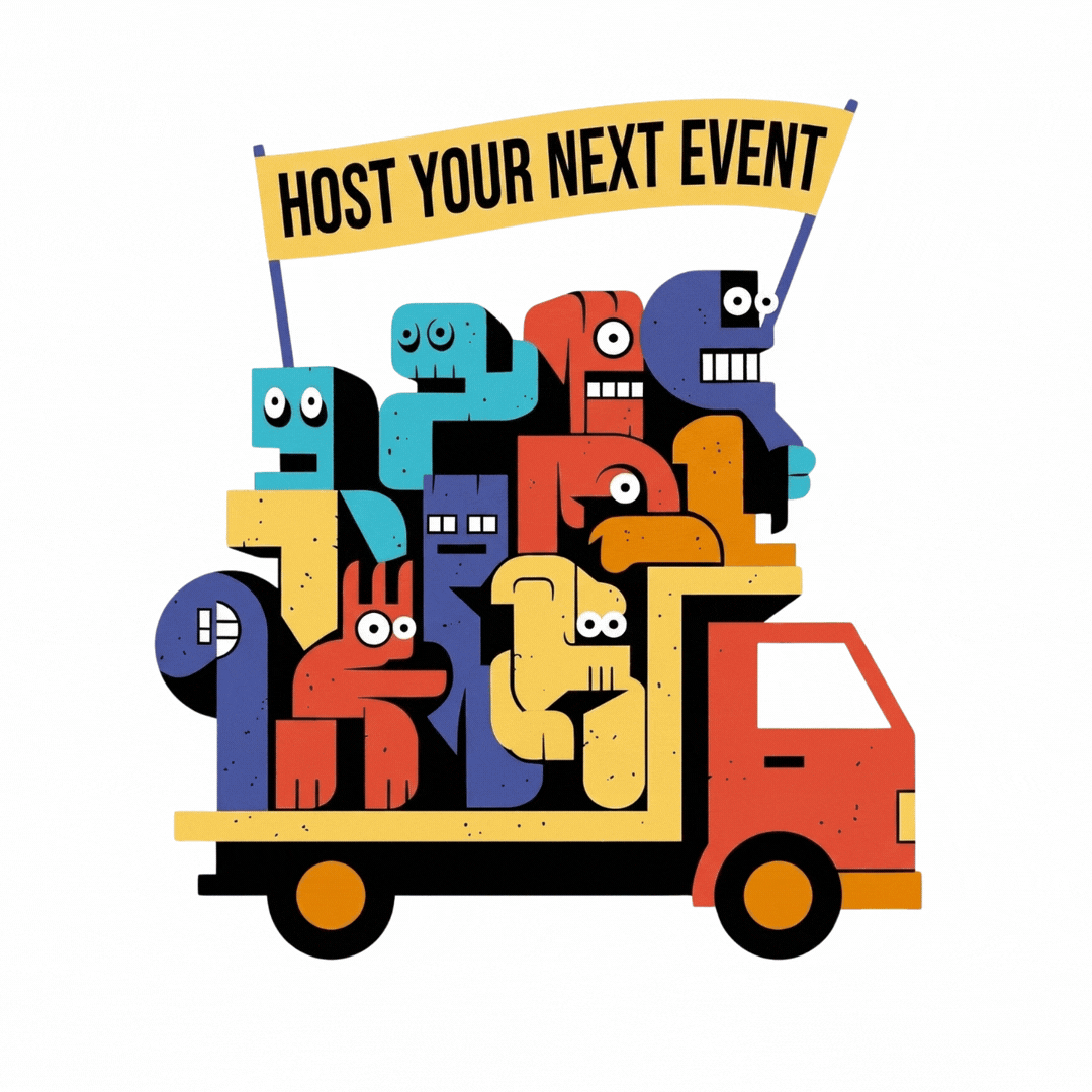 Host your next event - animated illustration